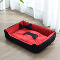 Weiches Hundebett für Kleine Haustiere mit Erhöhtem Rand und Knochenkissen