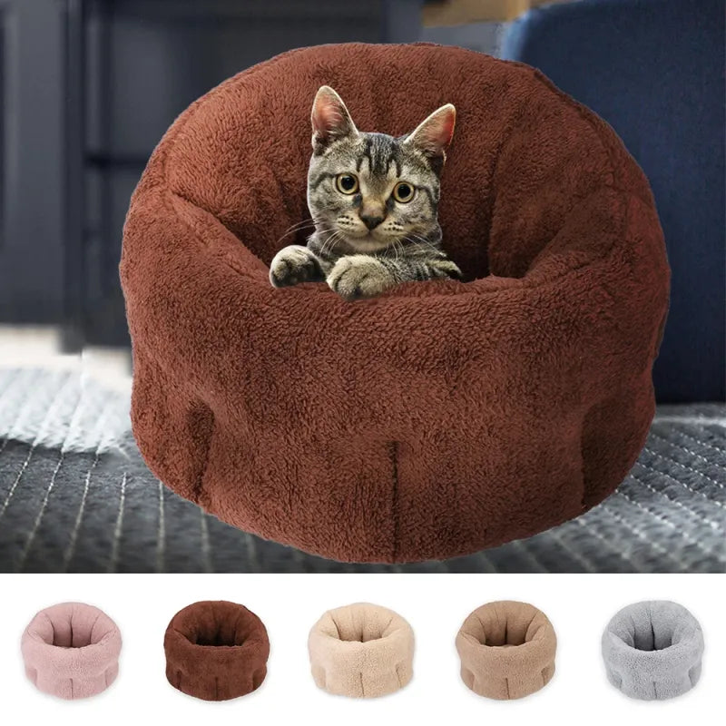 Kuscheliges Katzenbett im Donut-Design – Weiche Höhle für Katzen und Kleine Hunde