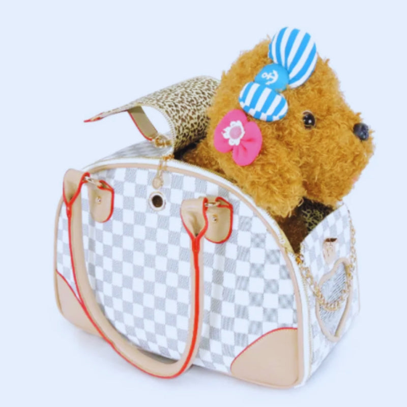 Haustier-Tragetasche im Designer-Stil mit Belüftungsfenster