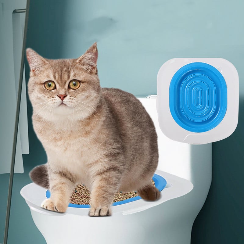 Katzentoilette Training mit Toiletteneinlage für Katzen – Katzentrainer Set für Saubere Toilette Gewohnheiten