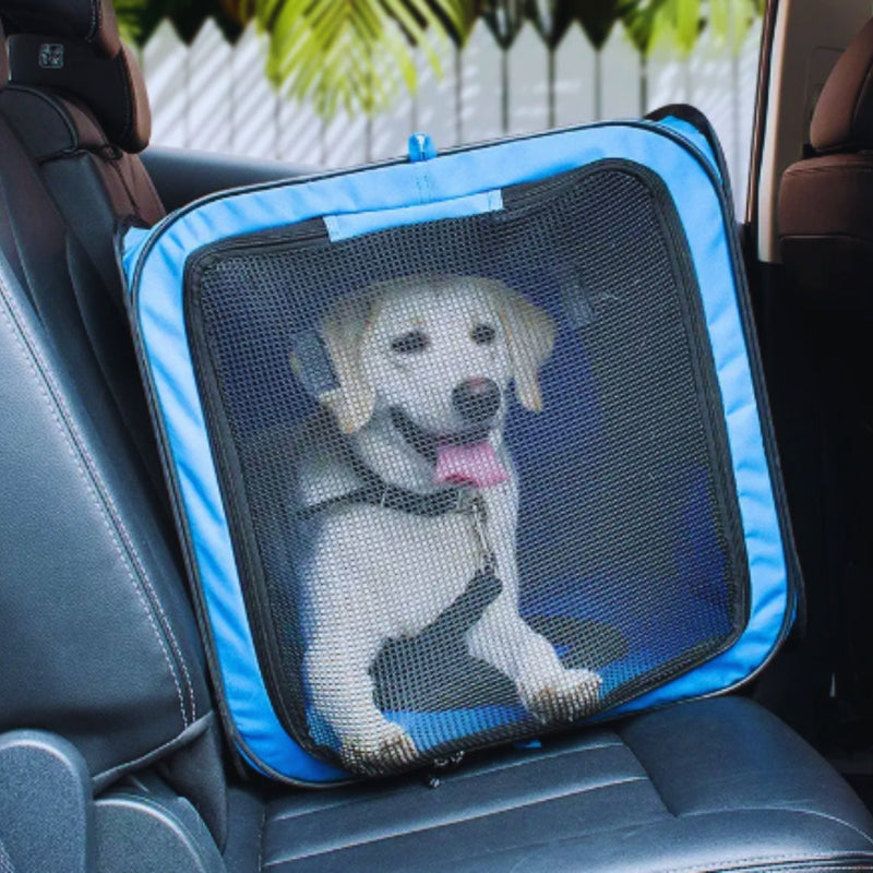 Faltbare Transportbox für Haustiere mit Netzfenstern und Weicher Matte
