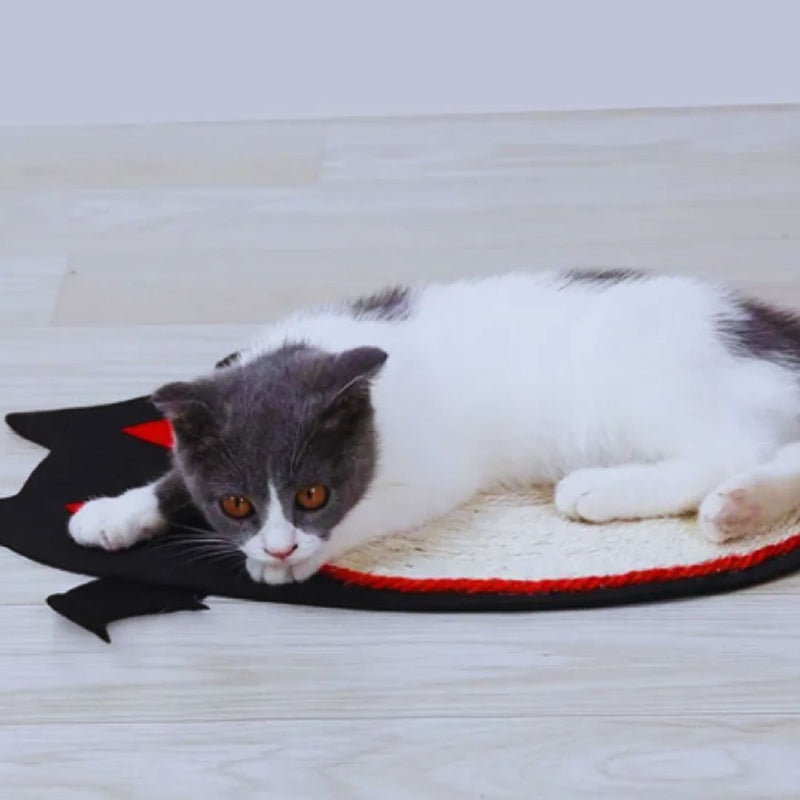 Kratzmatte für Katzen im Fledermausdesign – Sisalmatte Zum Krallenpflege