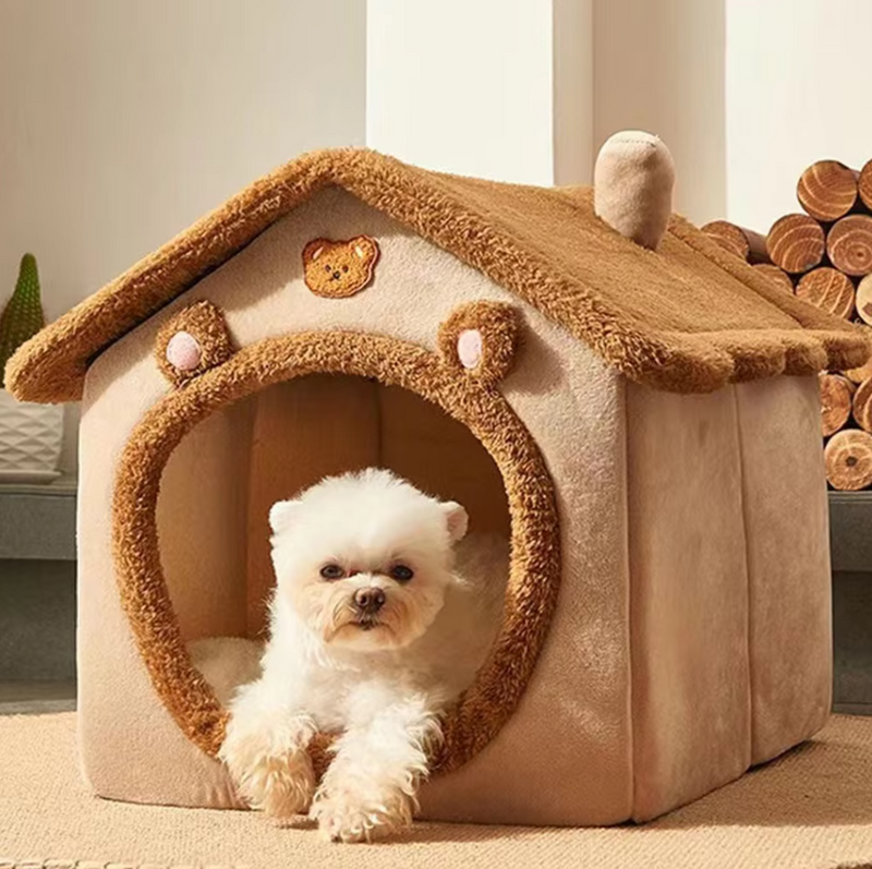 Gemütliches Haustierhaus – Weiches Wärmendes Katzen- und Hundebett mit Kuscheligem Design