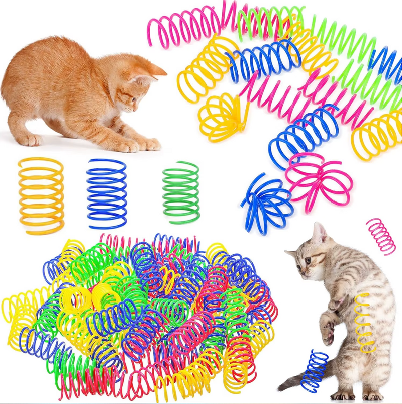 Bunte Spiralfedern – Interaktiver Katzenspaß
