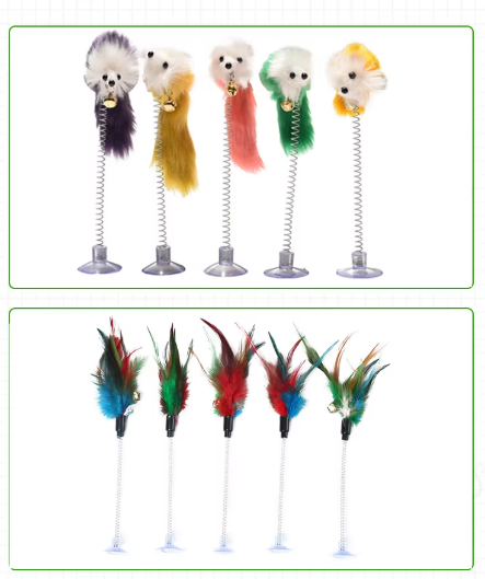 Katzenspielzeug Federmaus – Interaktiver Wackelspaß Mit Saugnapf Glocke