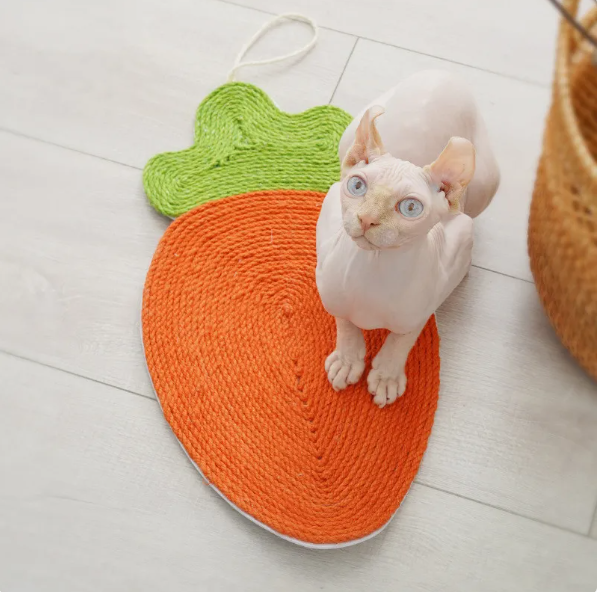 Katzen Kratzmatte In Fruchtform – Wassermelon und Karotten Design