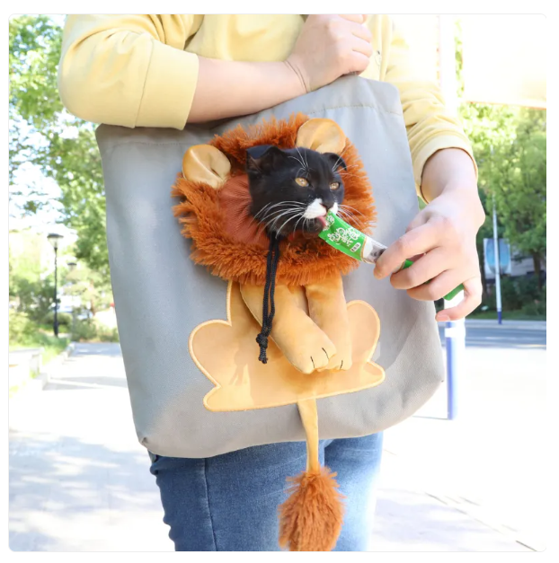 Katzen-Tragetasche Im Löwen-Design – Süße Tasche für Katzen und Haustiere