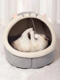 Kuscheliges Katzenbett Höhle – Weiches Iglo Mit Ohren Spielball