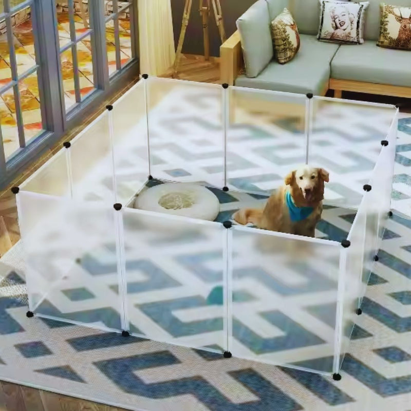 Transparenter Hundezwinger mit Abnehmbaren Paneelen und Dekor