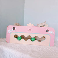 Katzen Kratzmöbel mit Spielzeug, Kratzbrett für Katzen, Kratzbox in Rosa