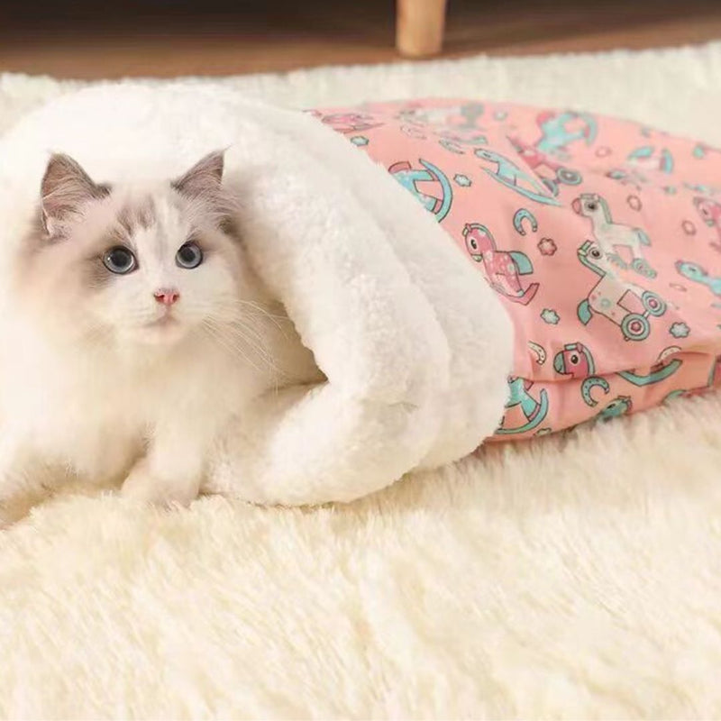 Gemütliches Katzen Schlafsack Kuschelbett