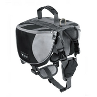 Hunde-Rucksack für Outdoor-Aktivitäten – Verstellbar und Wasserdicht in Rot und Grau