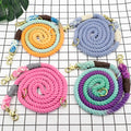 Bunte Hundeleine Aus Baumwollseil – Robuste Leine für Hunde in Spiralform mit Karabinerhaken