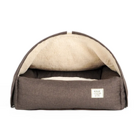 Haustierbett mit Abdeckhaube – Bequemes Schlafsofa für Hunde und Katzen