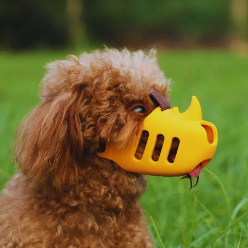 Lustiger Maulkorb für Kleine Hunde mit Nashorn-Design Aus Weichem Silikon