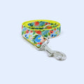 Verstellbares Hundehalsband und Leine mit buntem Blumenmuster Aus Strapazierfähigem Stoff