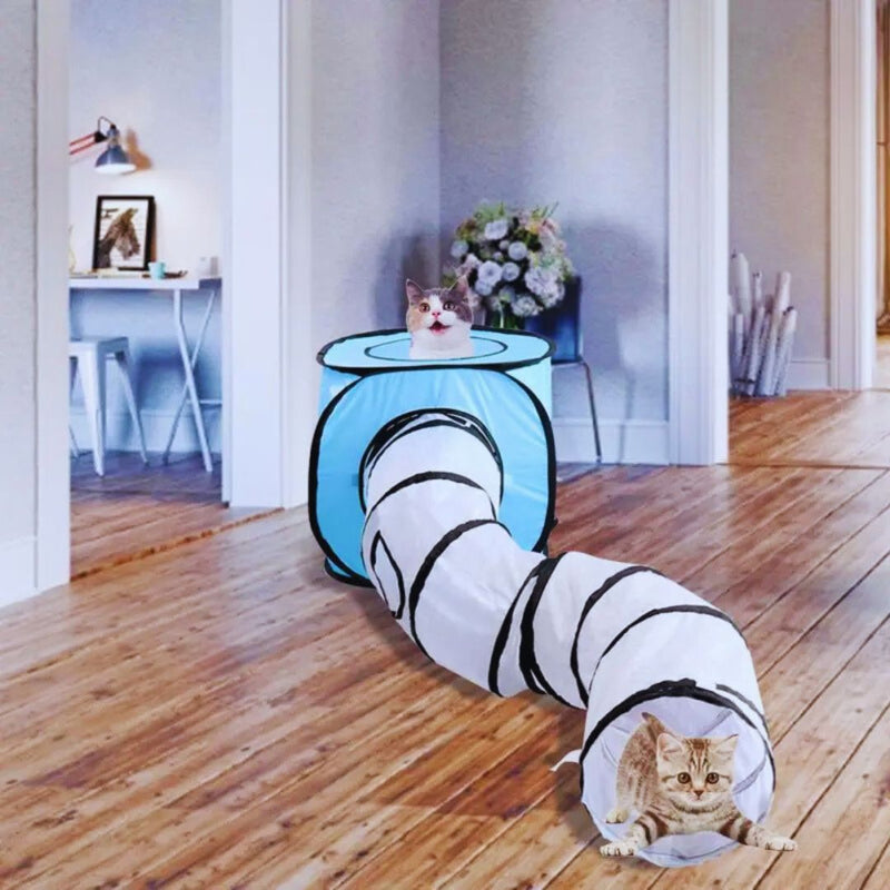 Krabben- und Spieltunnel für Katzen – Interaktive Spielröhre mit Versteck