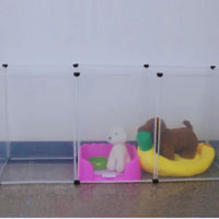 Transparenter Hundezwinger mit Abnehmbaren Paneelen und Dekor