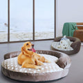 Großes Rundes Hundebett für Mittelgroße und Große Hunde mit Weichem Polster