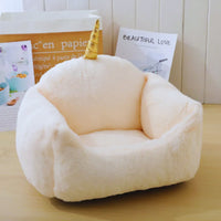 Kuscheliges Haustierbett für Katzen und Kleine Hunde mit Einhorn- Oder Kronenmotiv