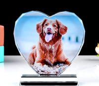 Personalisiertes 2D/3D Kristall Herz mit Laser Gravur und Licht