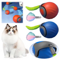 Rollender Spielball für Katzen mit Federschwanz