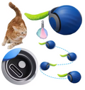 Rollender Spielball für Katzen mit Federschwanz