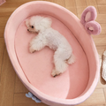 Hundebett Hase – Weiches  Kuscheliges Haustierbett Mit Ohren Blumen-Deko