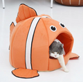 Kuschelhöhle für Katzen im Fischdesign – Weiches Katzenbett für Komfortable Ruhepausen