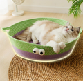 Niedliches Handgewebtes Baumwollseil Katzenbett im Tierdesign