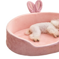 Hundebett Hase – Weiches  Kuscheliges Haustierbett Mit Ohren Blumen-Deko