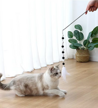 Interaktive Katzenangel Mit Bommeln  Federn – Spielspaß Für Neugierige Katzen