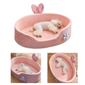 Hundebett Hase – Weiches  Kuscheliges Haustierbett Mit Ohren Blumen-Deko