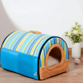 Kuscheliges Haustierhaus Im Streifen-Design – Bequeme Schlafhöhle für Hunde und Katzen