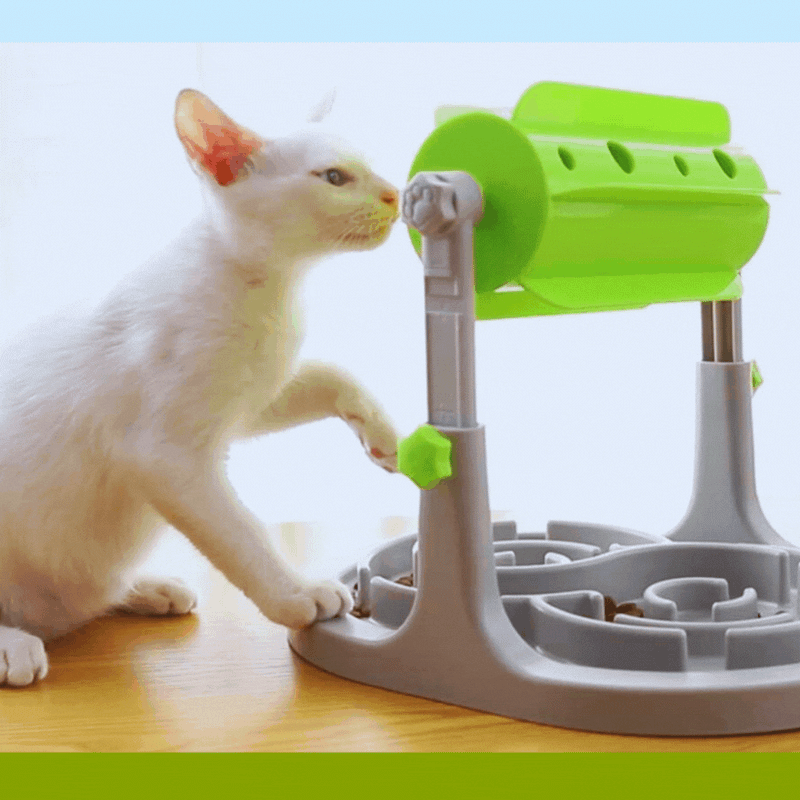 Interaktiver Futterspender für Hunde mit Rotationsfunktion und Anti-Schling-Napf