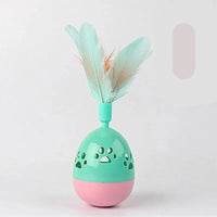 Interaktives Katzenspielzeug mit Federn – Buntes Kugelförmiges Spielzeug für Katzen