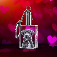 Personalisierte 2D/3D Kristall Erinnerung mit Laser Gravur Schlüsselanhänger